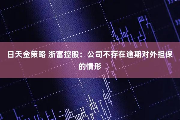 日天金策略 浙富控股：公司不存在逾期对外担保的情形